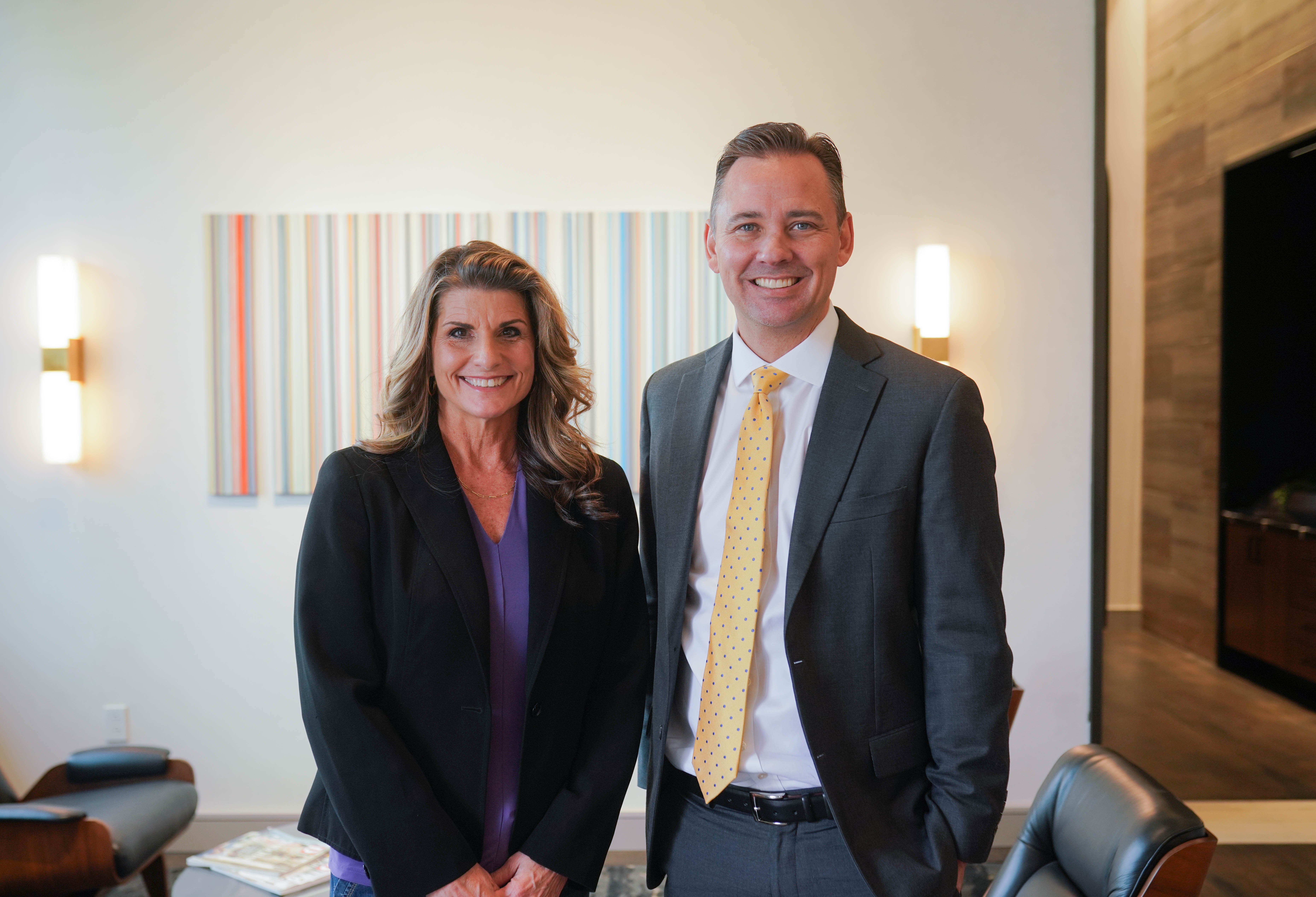 Photo: Glen Smith and Christine Mann, Executive Director, Refuge for Women North Texas